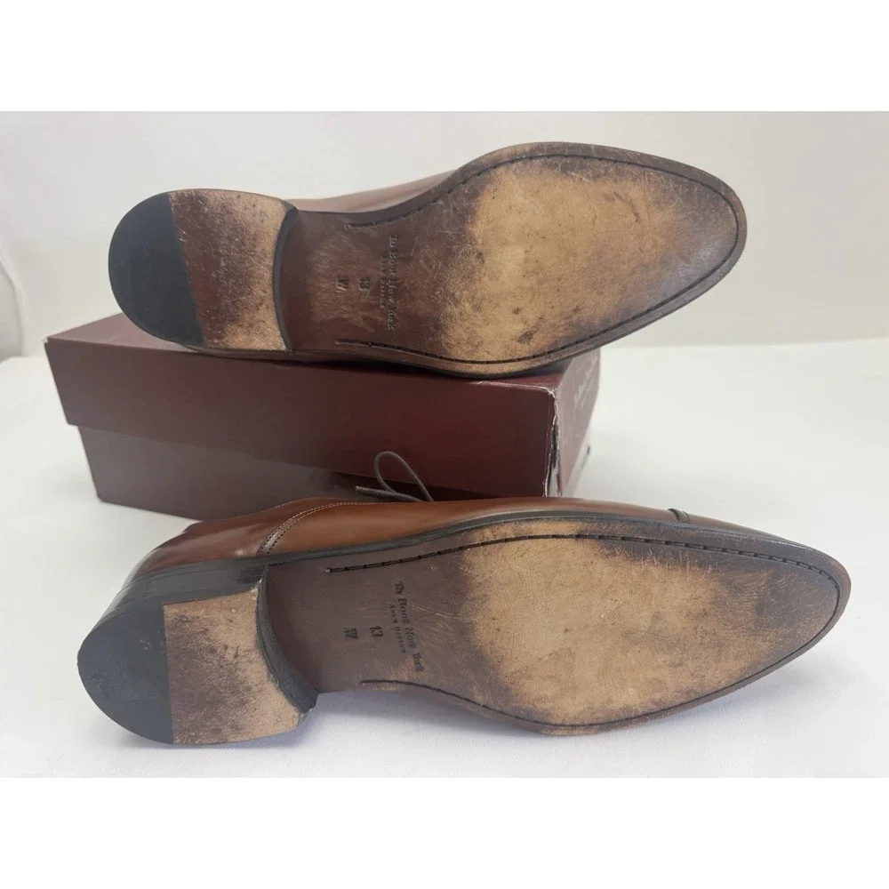 To Boot New York BRANDON Cognac Cap Toe Oxford Lace Up Shoes‎ 13 W Wide W/Box